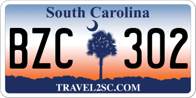 SC license plate BZC302