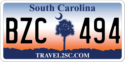 SC license plate BZC494