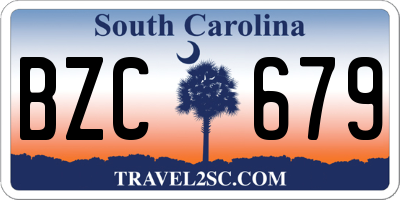 SC license plate BZC679