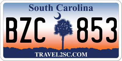 SC license plate BZC853