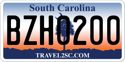 SC license plate BZH0200