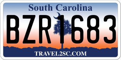 SC license plate BZR1683