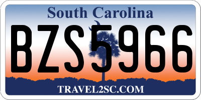 SC license plate BZS5966