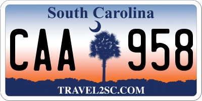 SC license plate CAA958