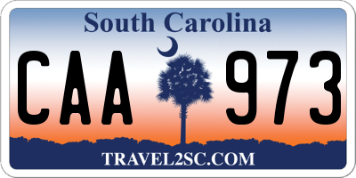 SC license plate CAA973