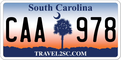 SC license plate CAA978