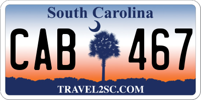 SC license plate CAB467