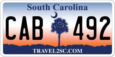 SC license plate CAB492