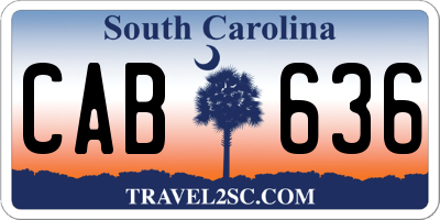 SC license plate CAB636