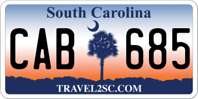 SC license plate CAB685