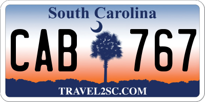 SC license plate CAB767
