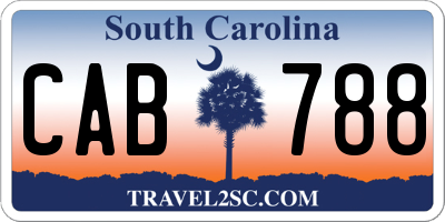 SC license plate CAB788
