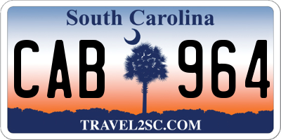 SC license plate CAB964