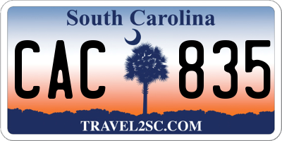 SC license plate CAC835