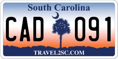 SC license plate CAD091