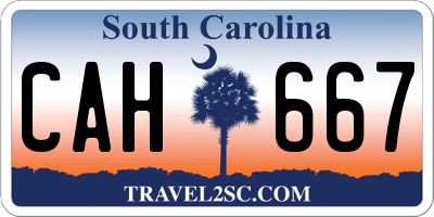 SC license plate CAH667