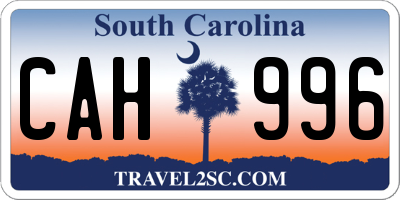 SC license plate CAH996