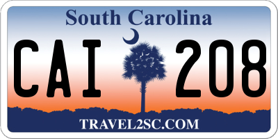 SC license plate CAI208