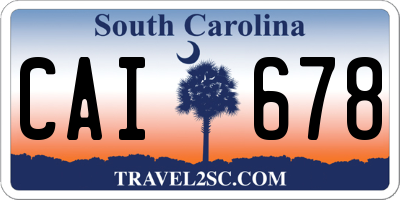 SC license plate CAI678