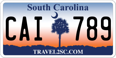 SC license plate CAI789
