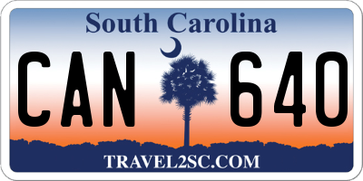 SC license plate CAN640