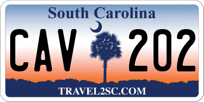SC license plate CAV202