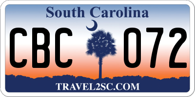 SC license plate CBC072