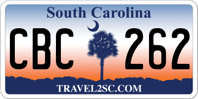 SC license plate CBC262