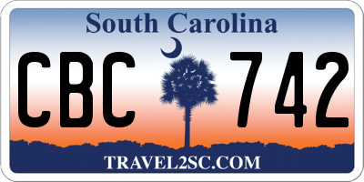 SC license plate CBC742