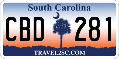 SC license plate CBD281