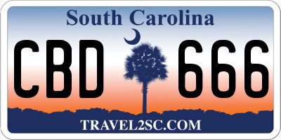 SC license plate CBD666