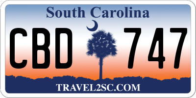 SC license plate CBD747