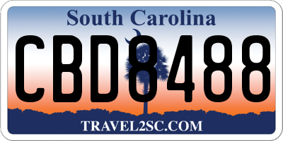 SC license plate CBD8488