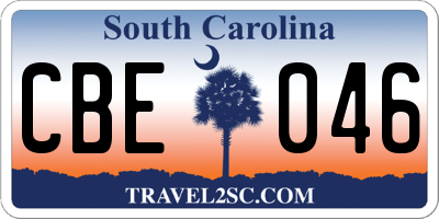 SC license plate CBE046