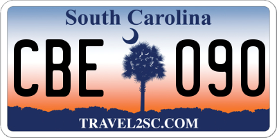 SC license plate CBE090