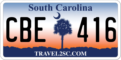 SC license plate CBE416