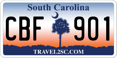 SC license plate CBF901