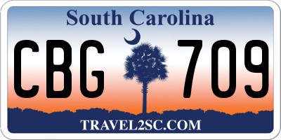 SC license plate CBG709