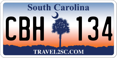 SC license plate CBH134