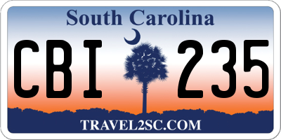 SC license plate CBI235