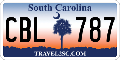 SC license plate CBL787