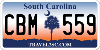 SC license plate CBM559