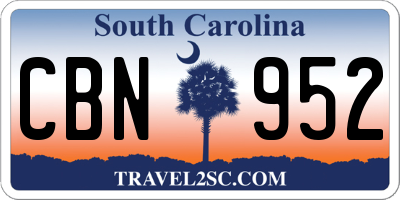 SC license plate CBN952