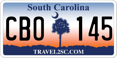 SC license plate CBO145