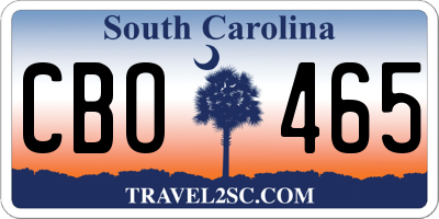 SC license plate CBO465