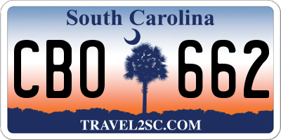 SC license plate CBO662