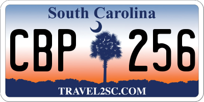 SC license plate CBP256