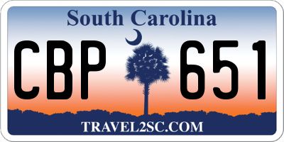 SC license plate CBP651