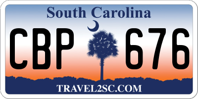 SC license plate CBP676