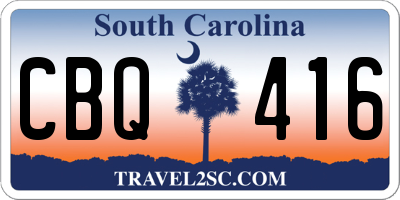 SC license plate CBQ416